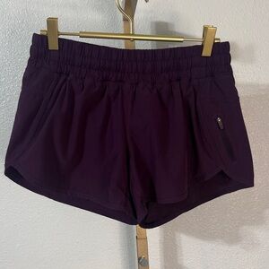 Lululemon Hotty Hot Running Shorts Purple Size 8 Zipper Pocket